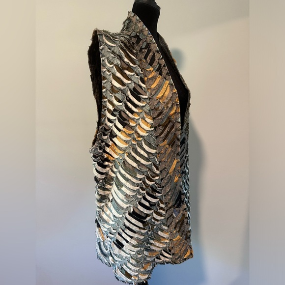 Tim Harding Textile Wearable Art 100% Raw Silk Vest Tunic - Picture 9 of 16